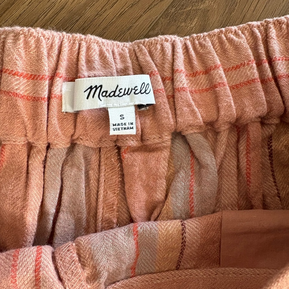 Madewell Clean Pull-On Shorts In Ground Clay Linen Cotton Blend Women Sz S EUC - Picture 3 of 5